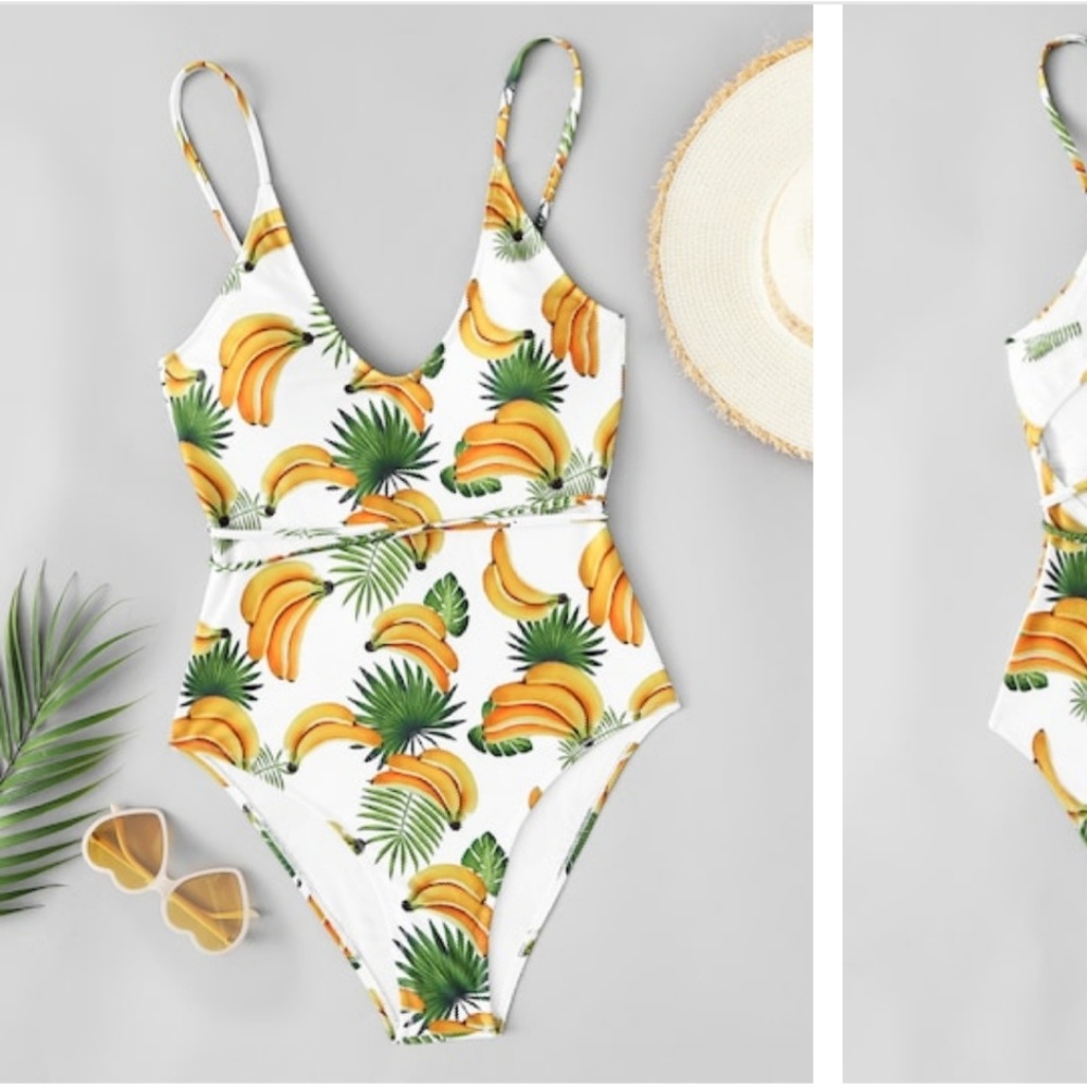 NEW One Piece tropical banana print swimsuit - Picture 4 of 4